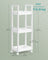 3-Tier Storage Trolley - Bamboo - White - Slim Design with Wheels