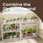Bamboo Shelving Unit - Bamboo - White - Adjustable 3-Tier Design