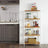5-Tier Storage Shelf - Bamboo - White and Natural - Adjustable Heights