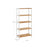 5-Tier Storage Shelf - Bamboo - White and Natural - Adjustable Heights