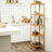 5-Tier Bamboo Shelf - Natural Finish - Versatile Standing Rack for Narrow Spaces