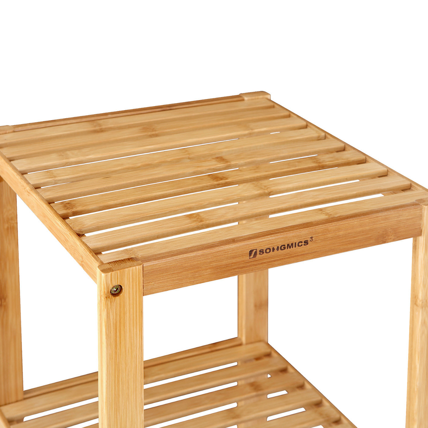 5-Tier Bamboo Shelf - Natural Finish - Versatile Standing Rack for Narrow Spaces