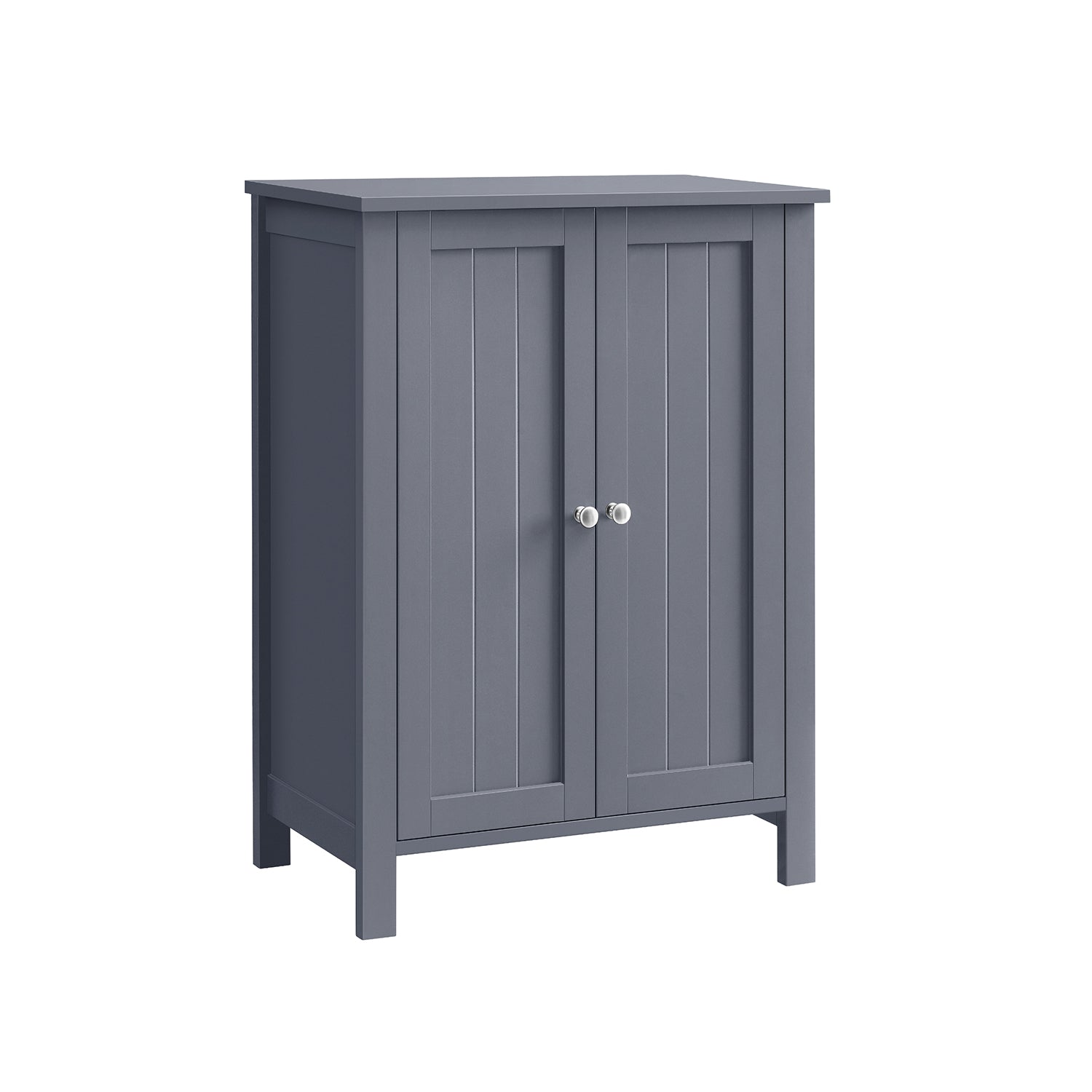 Freestanding Bathroom Cabinet - Wood - Flint Grey - Double Door with Adjustable Shelves