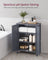 Freestanding Bathroom Cabinet - Wood - Flint Grey - Double Door with Adjustable Shelves