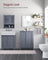 Freestanding Bathroom Cabinet - Wood - Flint Grey - Double Door with Adjustable Shelves