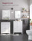 Freestanding Bathroom Storage Cabinet - 2 Adjustable Shelves - Wood - White