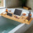Extendable Bath Shelf - Bamboo - Natural - Includes Drink Holder