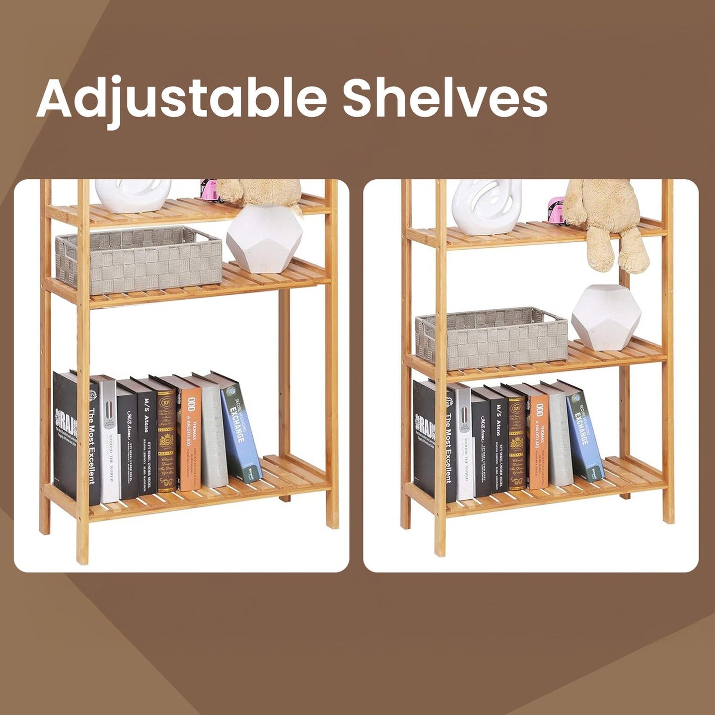 5-Tier Storage Shelf - Bamboo - Natural - Kitchen