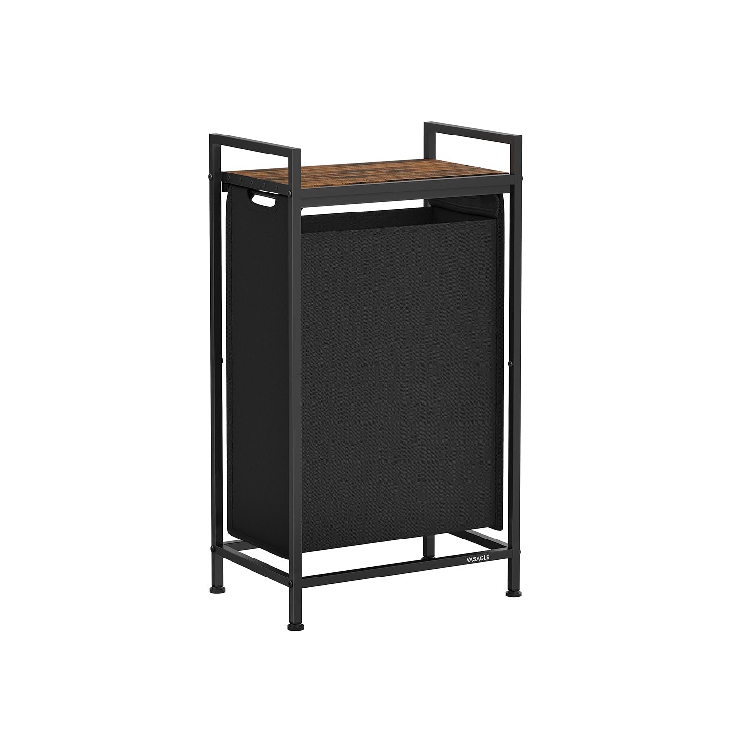 Pull-Out Laundry Basket - Metal Frame - Ink Black - Removable Laundry Bag