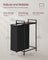 Laundry Hamper - Metal - Rustic Brown and Black - Pull-Out Liner with Shelf