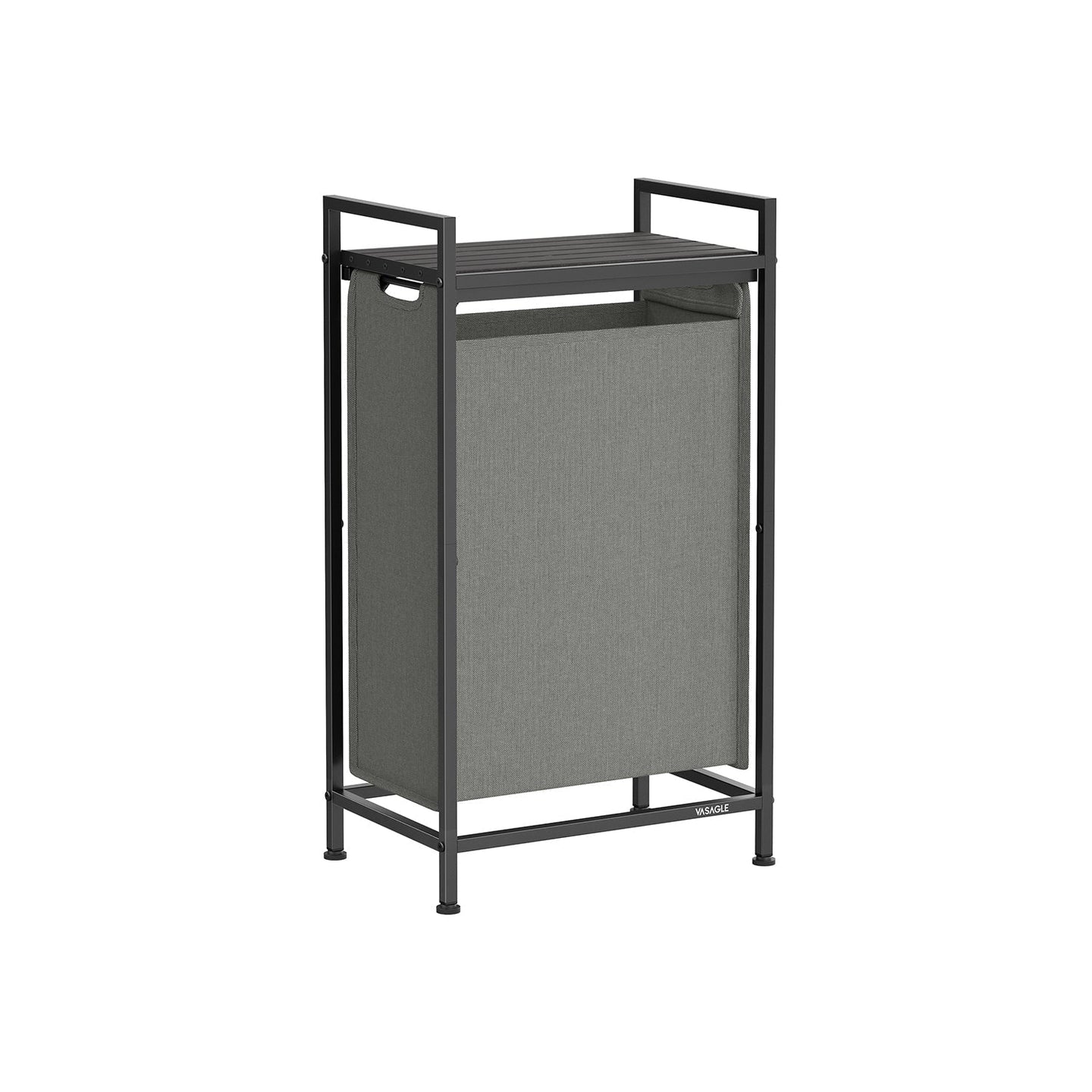Laundry Basket - Metal Frame - Slate Grey - Pull-Out and Removable Design