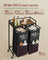 Laundry Basket - Fabric - Ink Black - 2 Compartment Hamper with Wheels and Storage Shelf