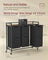 Laundry Basket - Plastic - Ink Black - 3 Compartments with Wheels and Storage Shelf