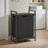 Laundry Hamper - Metal - Rustic Brown and Black - Pull-Out Liner with Shelf