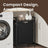 Laundry Hamper - Metal - Rustic Brown and Black - Pull-Out Liner with Shelf