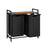 Laundry Sorter - Metal Frame - Rustic Brown and Black - Includes Removable Bags and Shelf