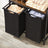 Laundry Sorter - Metal Frame - Rustic Brown and Black - Includes Removable Bags and Shelf