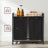 Laundry Sorter - Metal Frame - Rustic Brown and Black - Includes Removable Bags and Shelf