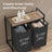 Laundry Hamper - Wood - Brown and Black - Two-Section with Removable Bags and Shelf