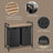 Laundry Hamper - Wood - Brown and Black - Two-Section with Removable Bags and Shelf