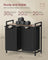 Laundry Hamper - Metal Frame - Rustic Brown and Black - 2-Compartment with Shelf and Removable Bags