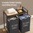 Laundry Hamper - Fabric - Brown and Grey - 2-Section with Removable Bags and Shelf