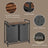 Laundry Hamper - Fabric - Brown and Grey - 2-Section with Removable Bags and Shelf