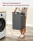 Laundry Hamper - Metal Frame - Rustic Brown and Black - 2-Compartment with Shelf and Removable Bags