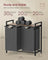2-Compartment Laundry Hamper - Oxford Fabric - Rustic Brown and Black - Removable Bags with Shelf