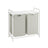 Laundry Basket - Metal Frame - White with Rustic Brown Accents - Includes Shelf and Removable Bags