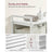 Laundry Basket - Metal Frame - White with Rustic Brown Accents - Includes Shelf and Removable Bags