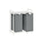 Laundry Hamper - Metal Frame - White and Rustic Brown - 2-Compartment with Shelf and Removable Bags
