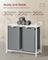 Laundry Hamper - Metal Frame - White and Rustic Brown - 2-Compartment with Shelf and Removable Bags