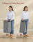Laundry Hamper - Wood - Chestnut Brown - 100L with 3 Compartments and Rolling Design