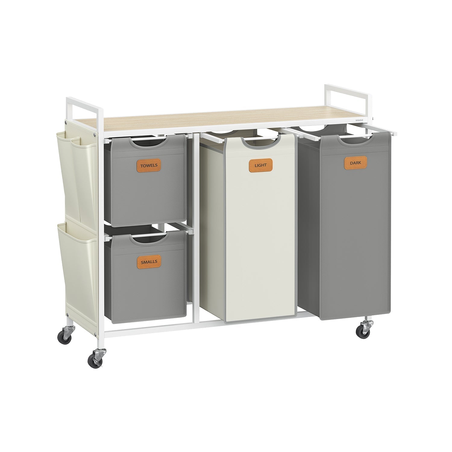 Laundry Hamper - Fabric - Chestnut Brown - 4 Compartments