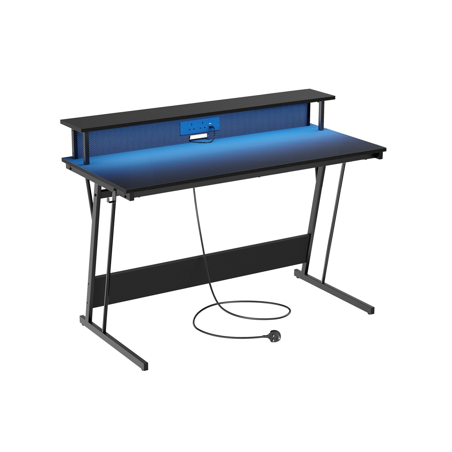 Gaming Desk - Carbon Black - LED Lights