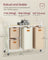 4-Bag Laundry Hamper - Fabric - Natural Beige - Rolling Cart with Removable Liners and Labels