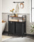 Laundry Basket - Wood - Rustic Brown - Dual Removable Bags with Shelves