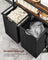 Laundry Basket - Wood - Rustic Brown - Dual Removable Bags with Shelves