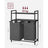 Laundry Basket - Fabric - Black and Grey - Dual Pull-Out Bags with Shelves