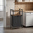 Laundry Hamper - Wood - Rustic Brown and Black - Pull-Out Laundry Bag with 2 Shelves