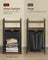 Laundry Basket - Wood - Rustic Brown and Black - 65 L Capacity with Removable Bag and 2 Shelves