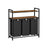 Laundry Basket - Wood - Rustic Brown and Black - 3 Removable Bags and 2 Shelves
