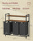 Laundry Basket - Wood - Rustic Brown and Black - 3 Removable Bags and 2 Shelves