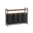 Laundry Hamper - Wood - Rustic Brown and Black - 4 Pull-Out Removable Bags with Shelves