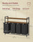 Laundry Hamper - Wood - Rustic Brown and Black - 4 Pull-Out Removable Bags with Shelves