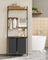 Laundry Hamper with Blanket Ladder - Wood - Rustic Brown - 2-Section with Pull-Out Removable Liners