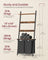 Laundry Hamper with Blanket Ladder - Wood - Rustic Brown - 2-Section with Pull-Out Removable Liners