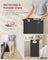 Laundry Hamper with Blanket Ladder - Wood - Rustic Brown - 2-Section with Pull-Out Removable Liners