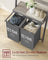 Laundry Basket - Fabric - Heather Greige - 2-Section with Pull-Out Removable Liners and Blanket Ladder